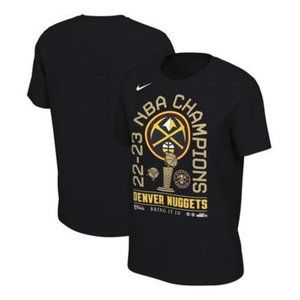 Boys Nike Black Denver Nuggets 2023 NBA Finals Champion T-Shirt Sz L $40 FLF172